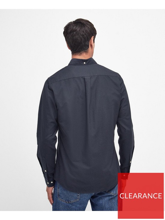 stillFront image of barbour-very-exclusive-oxtown-long-sleeve-tailored-shirt-black