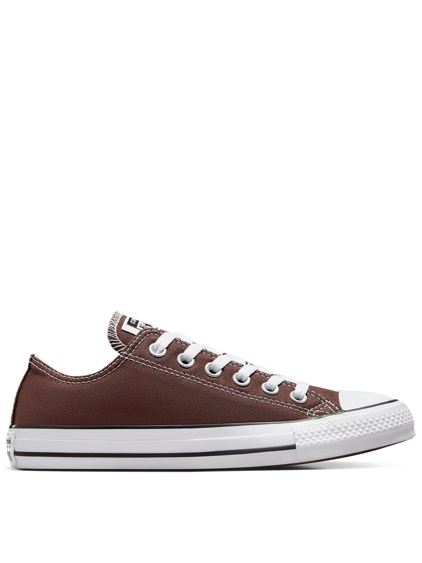 Mens Brown Converse All Star Hi Faux Leather Trainers