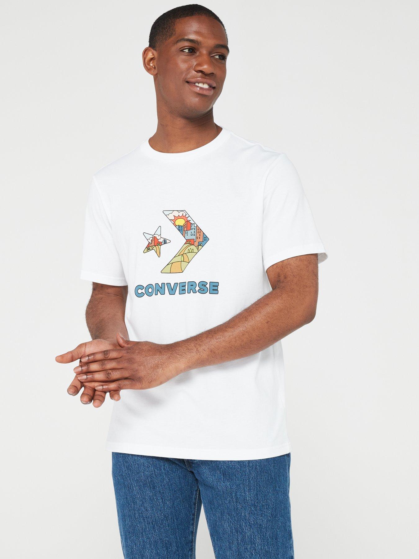 White converse t clearance shirt mens