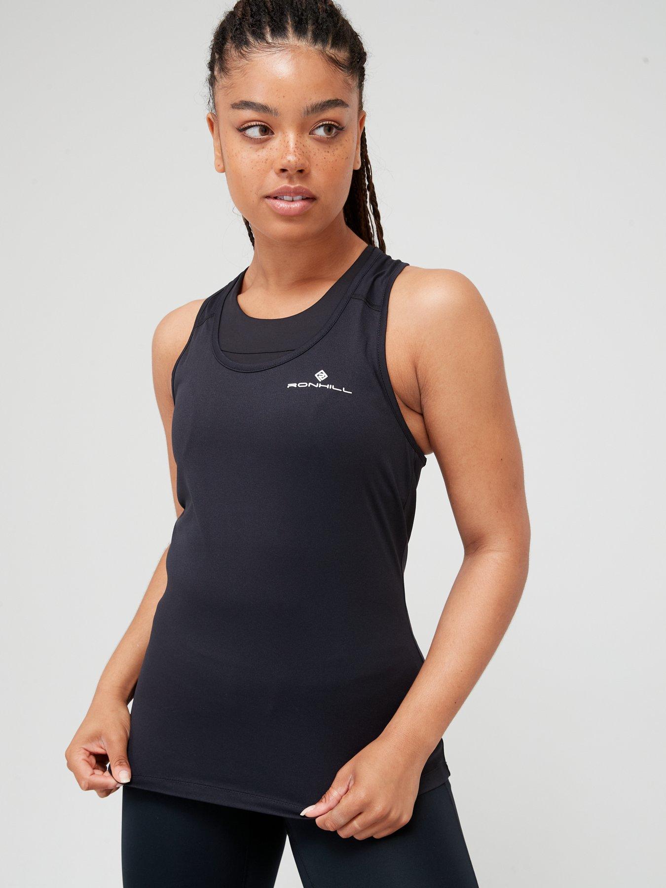 Ronhill Womens Core Crop Tight, Black/White, Size 12, Women
