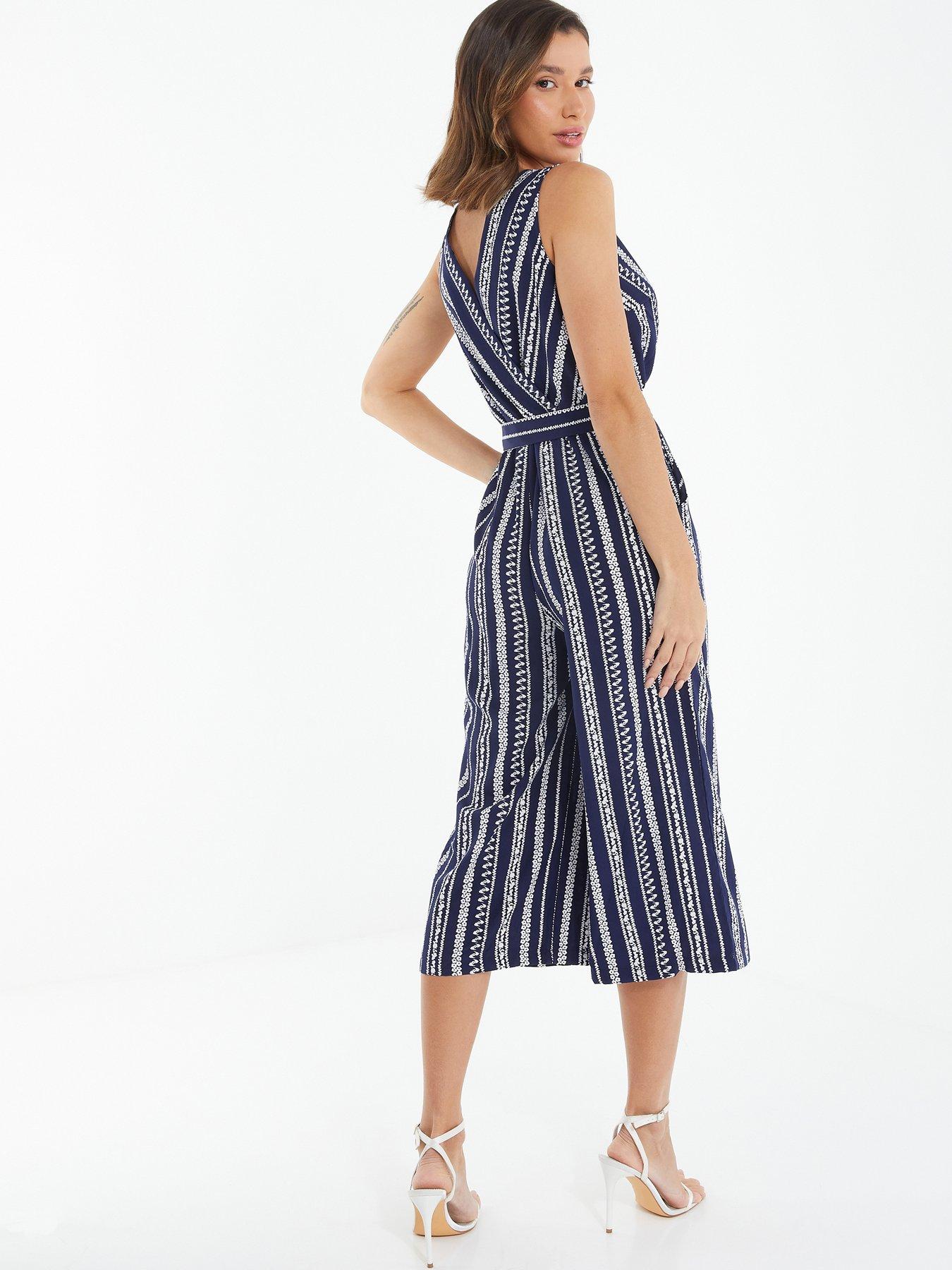 Quiz striped sales jumpsuit