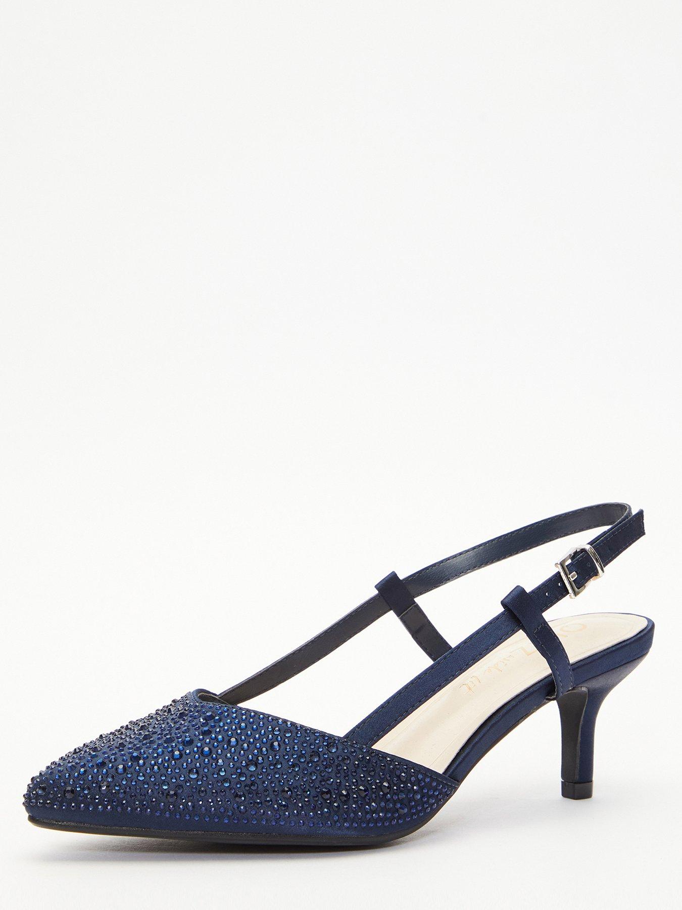 Quiz navy sale diamante shoes