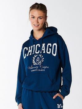 boux avenue chicago washed sweat hoody - navy