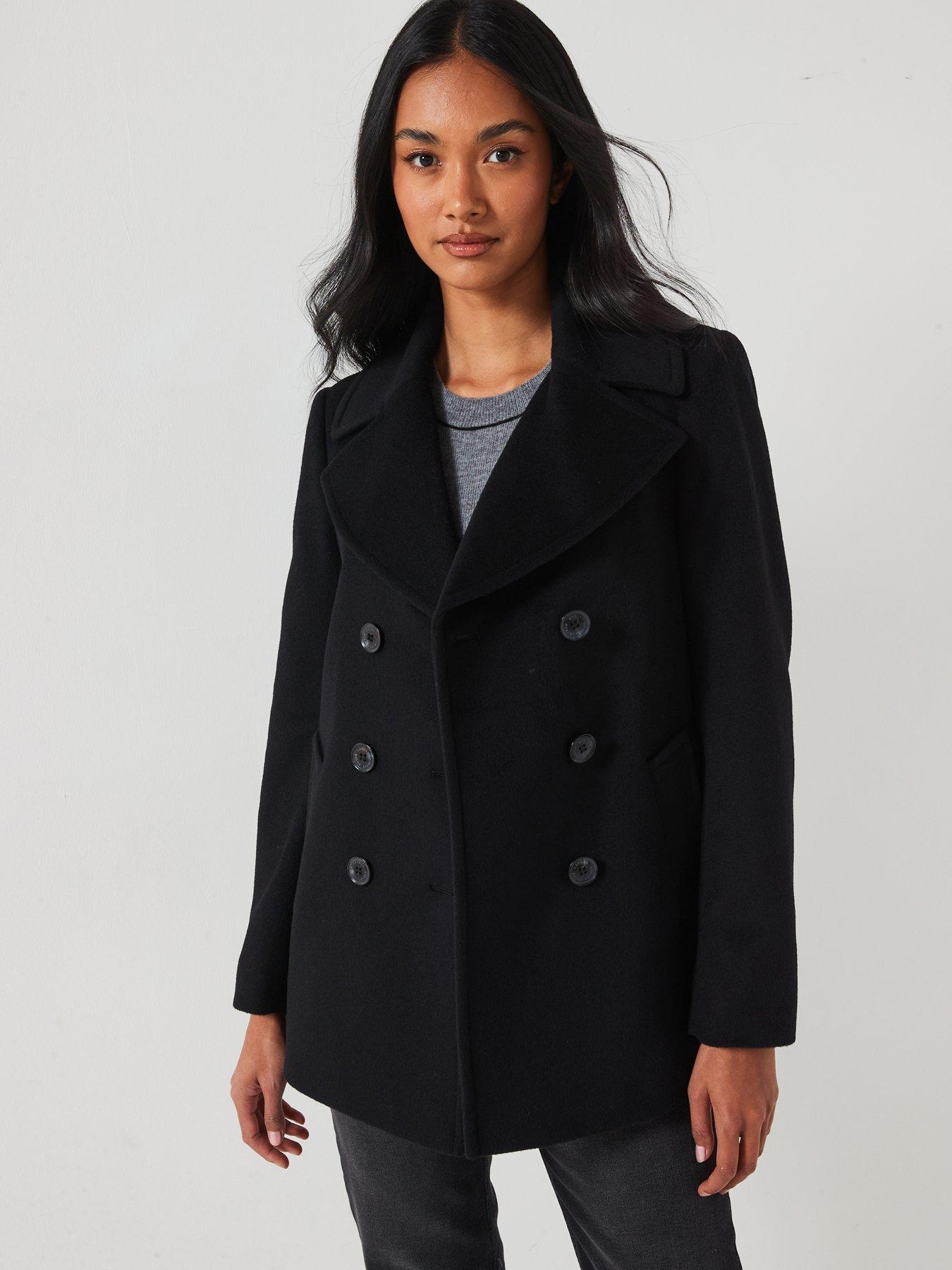 Lauren by Ralph Lauren Db Pea Coat lined coat Black Very