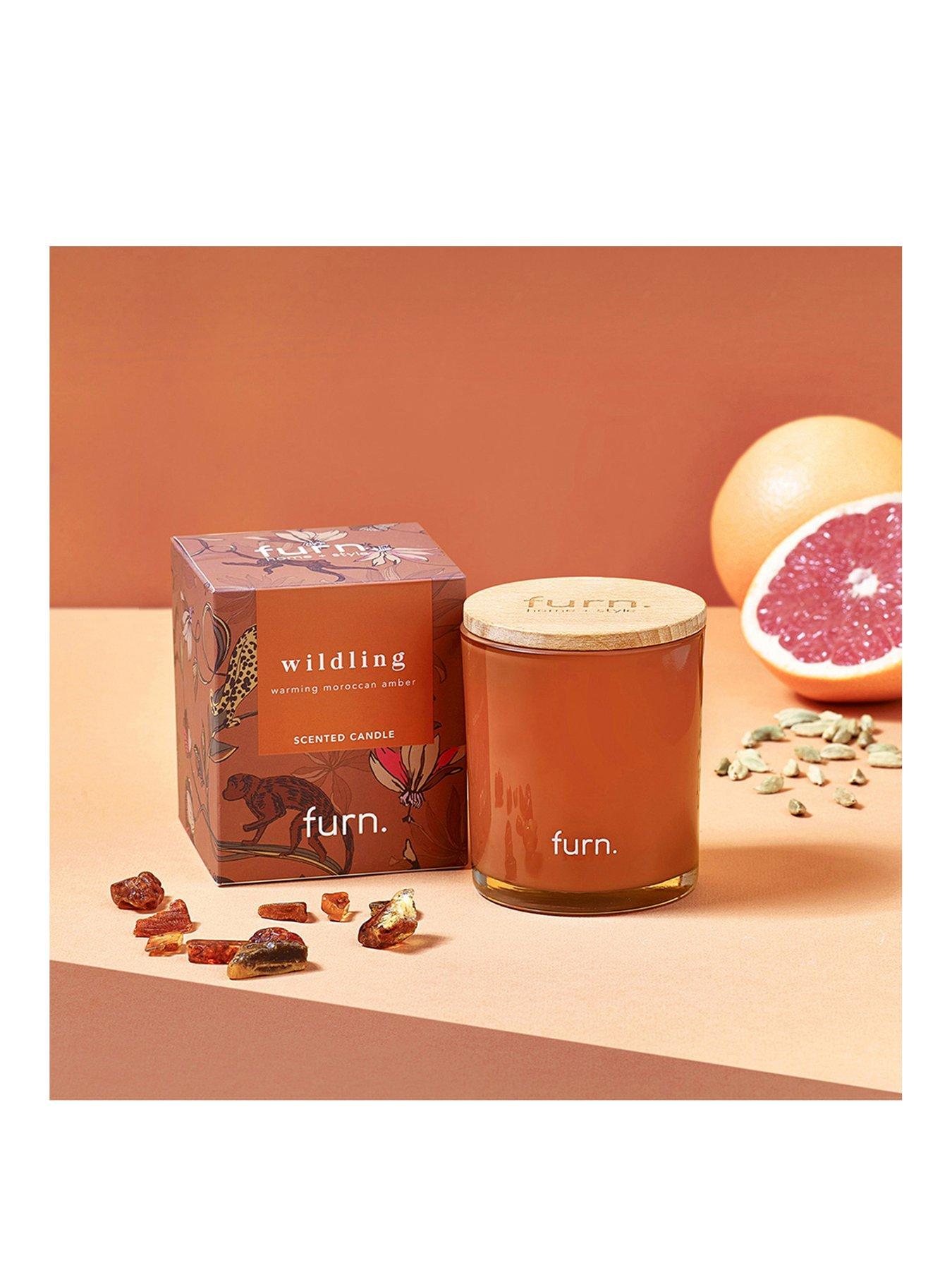 Product photograph of Furn Furn Wildling Amber Cinnamon Mandarin Fragranced Candle from very.co.uk