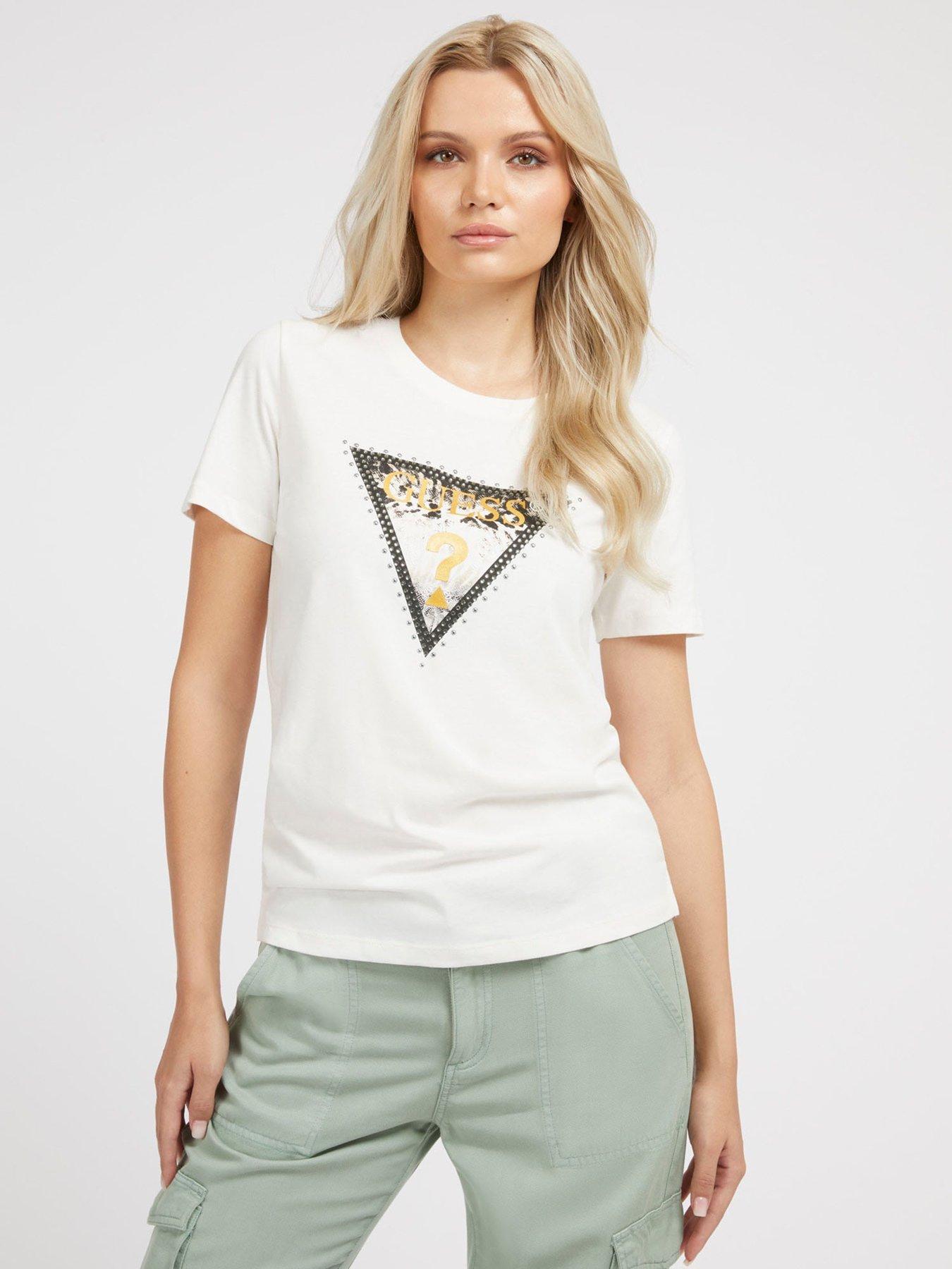 Guess t shirt women's uk sale