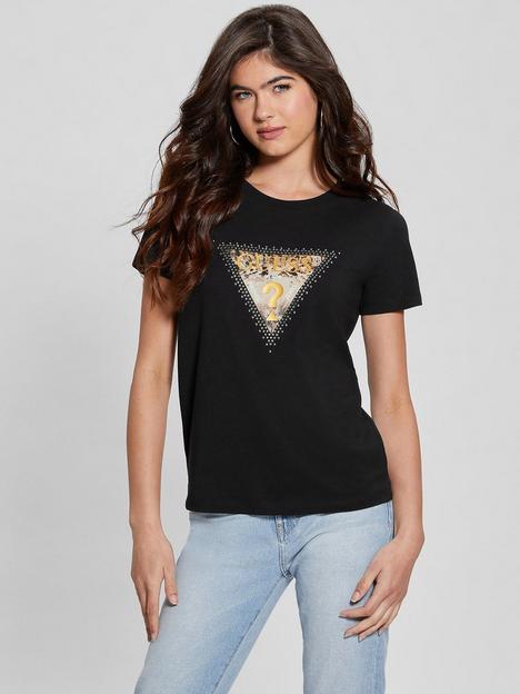 guess-animal-triangle-t-shirt-jet-black