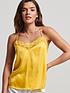  image of superdry-lace-trim-satin-cami-top-yellow