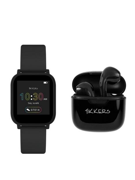 tikkers-teen-series-10-black-smart-watch-and-earbuds-set