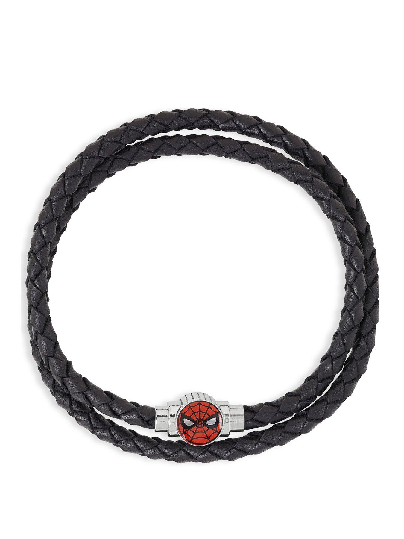 Disney's Marvel Spider-Man Stainless Steel Double Wrap Woven Bracelet