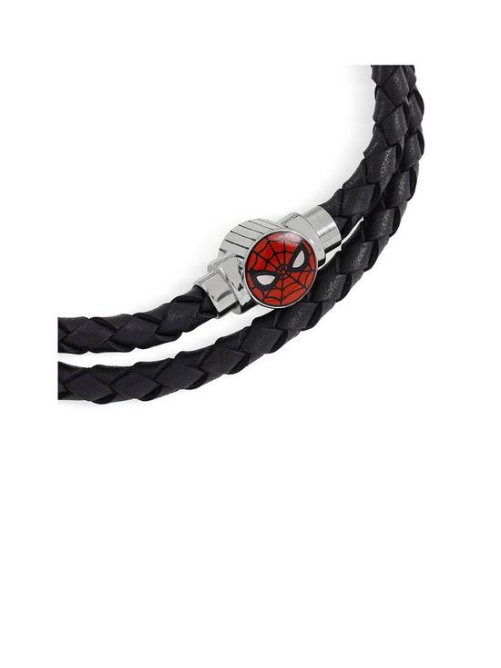 stillFront image of marvel-disneys-marvel-spider-man-stainless-steel-double-wrap-woven-bracelet