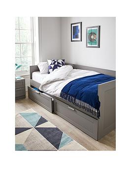Very Home Taryn Children'S Day Bed With Storage Drawers And Mattress Options (Buy And Save!) - Grey - Bed Frame Only