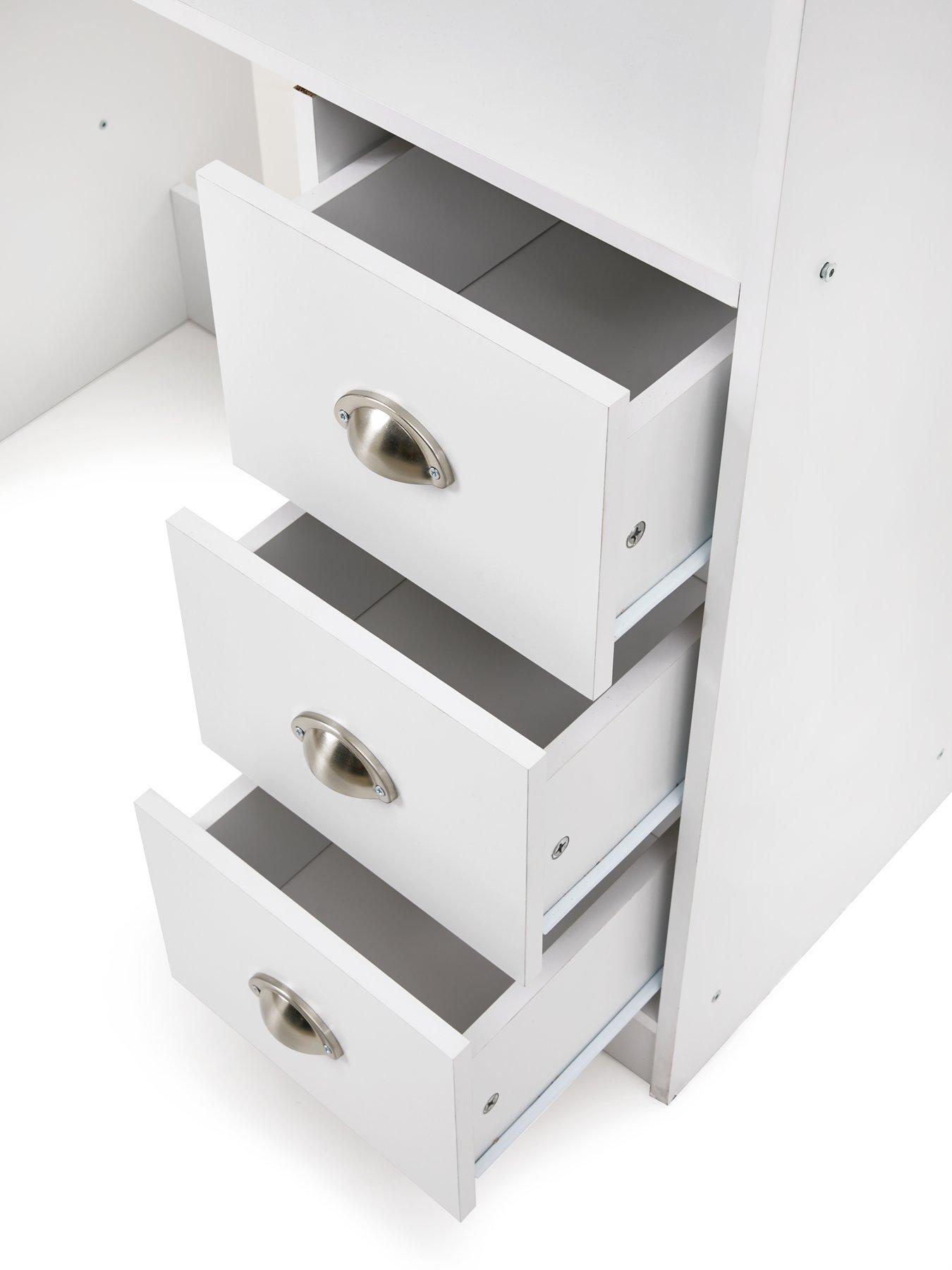Image 5 of 6 of The Very Collection Atlanta High Sleeper with Desk, Drawers and Wardrobe with Mattress Options (Buy and SAVE!) - White