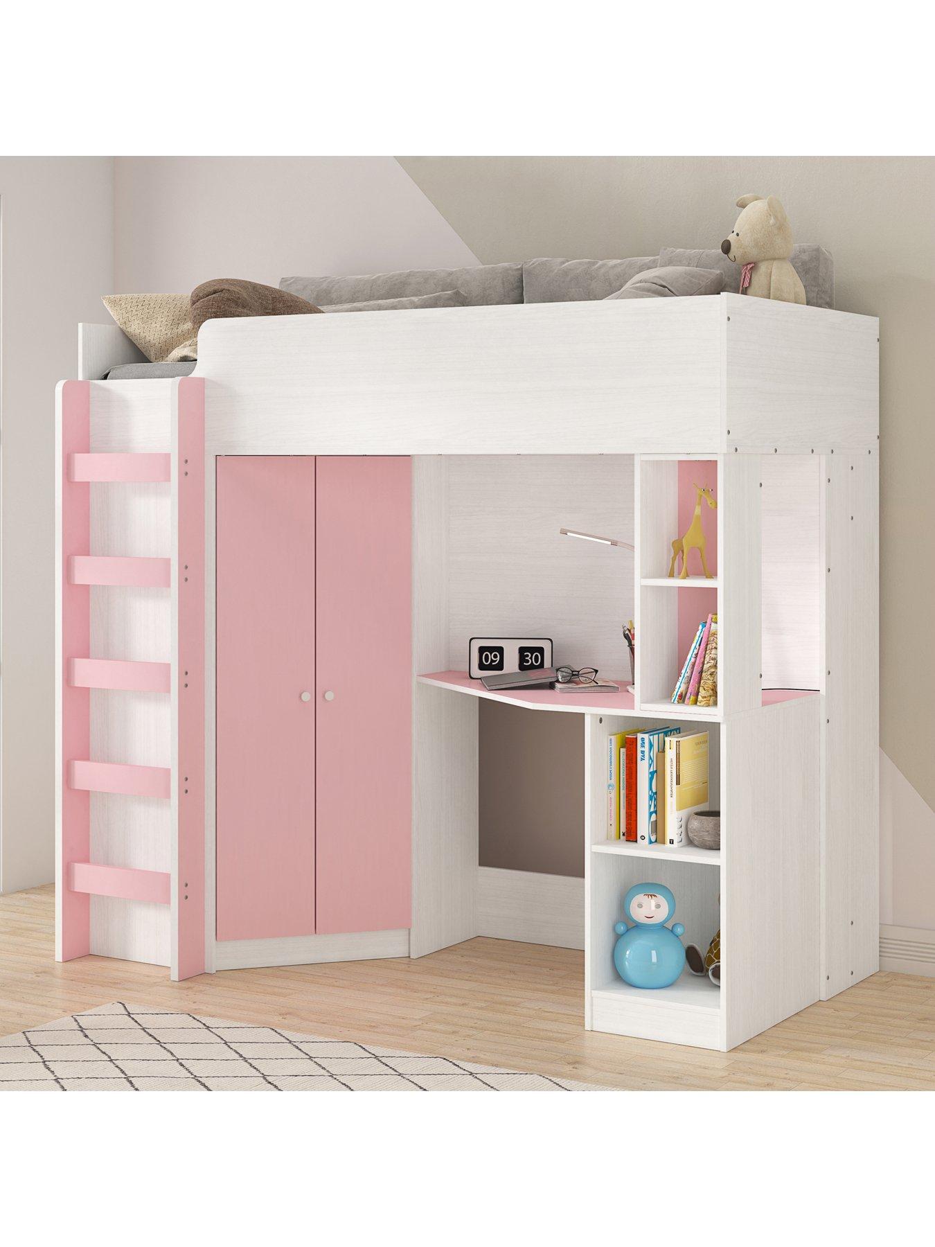 Bed deals desk pink