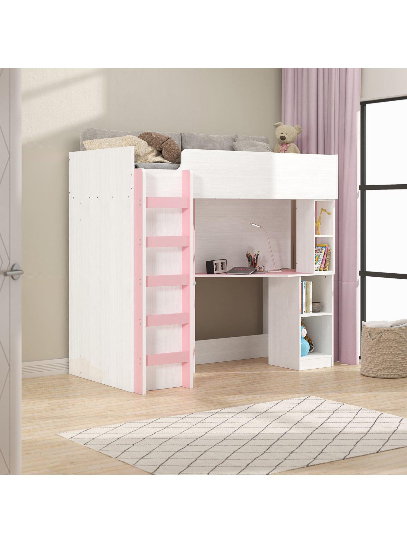 Image 3 of 7 of Very Home Miami Fresh High Sleeper Bed&nbsp;with Mattress Options (Buy and SAVE!) - Pink