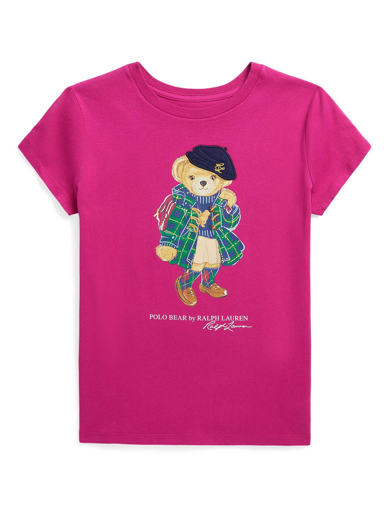 Ralph Lauren Girls Bear Short Sleeve T-Shirt - Preppy Pink