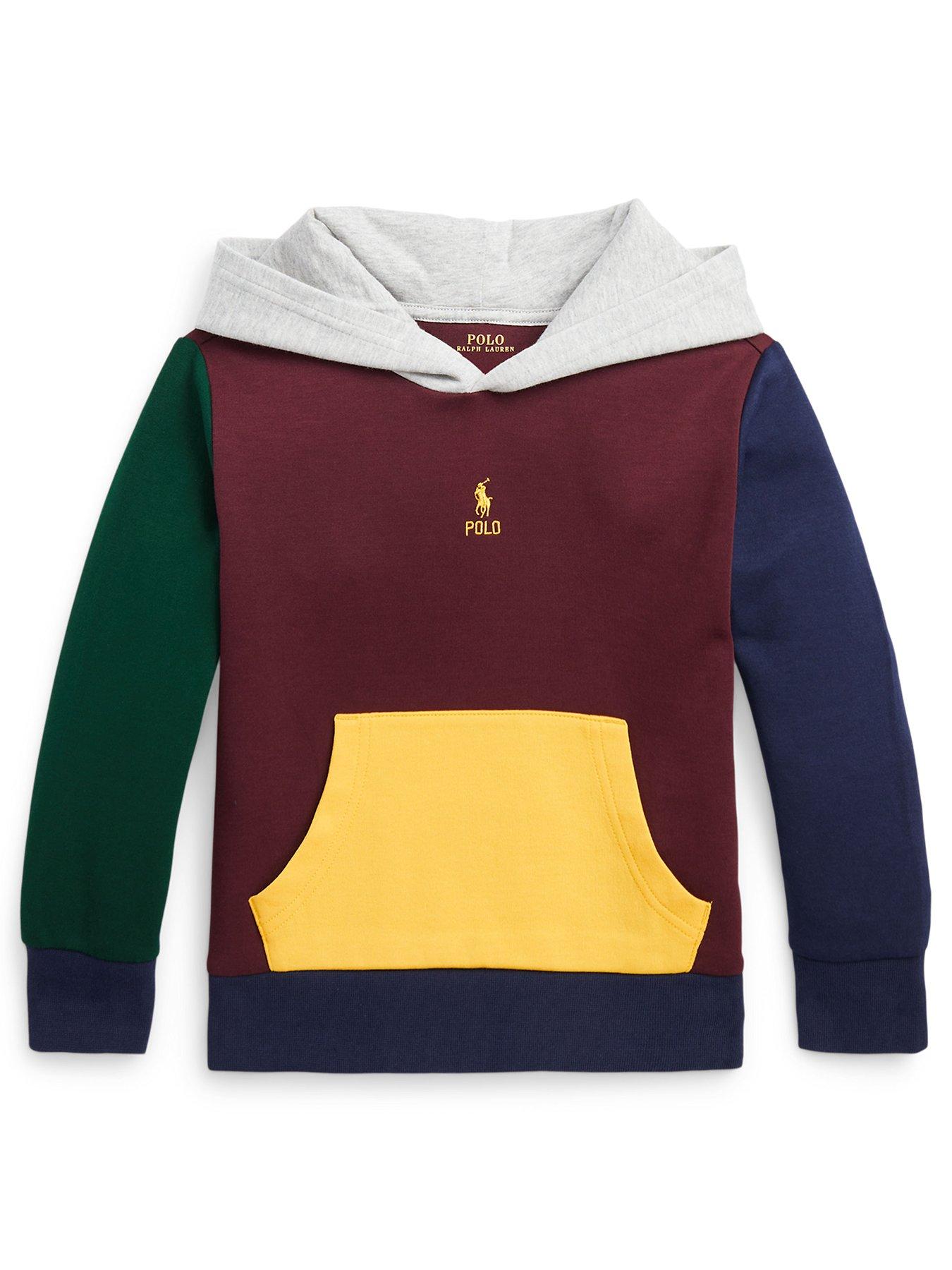 Ralph lauren color block hot sale hoodie