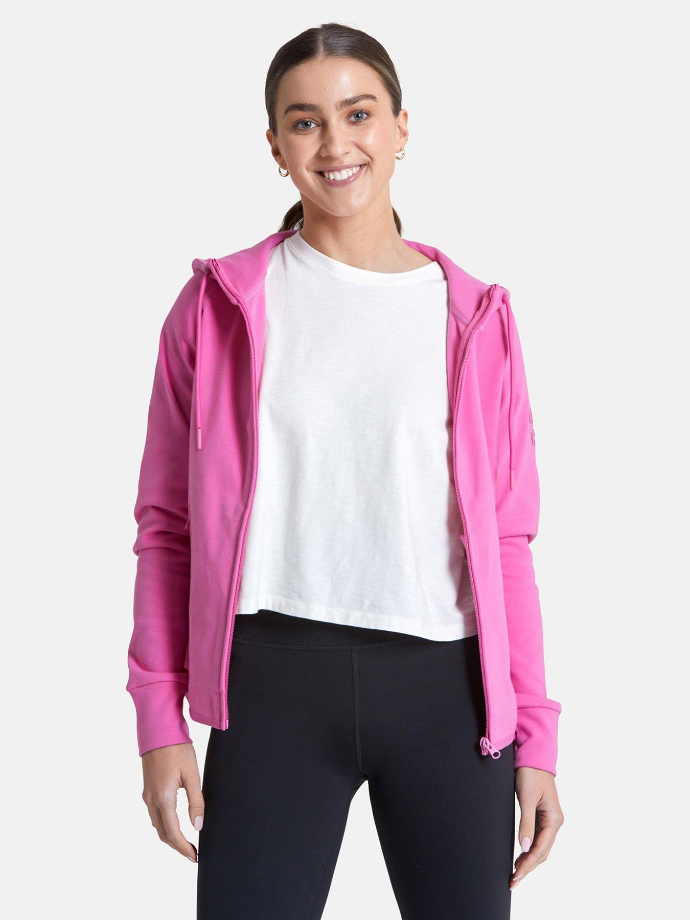 Gym + Coffee Chill Zip Thru Hoodie - Pink | very.co.uk