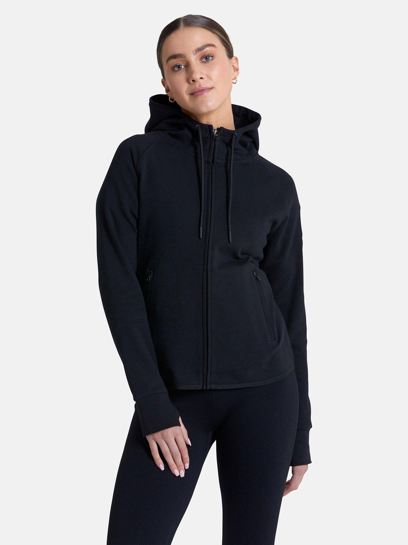 Gym + Coffee Chill Zip Thru Hoodie - Black | very.co.uk