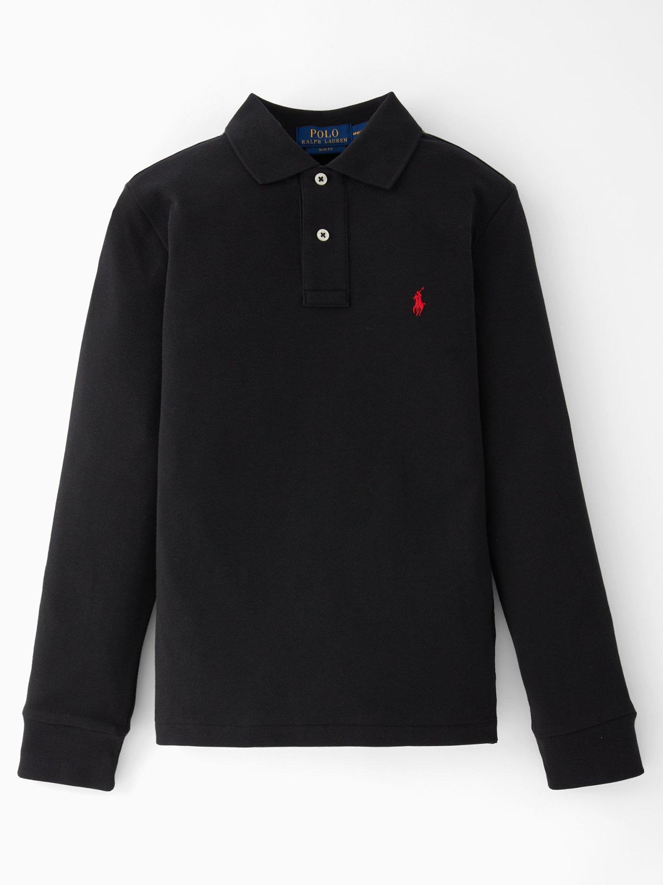 Polo Ralph Lauren Boys Slim Long Sleeve Polo Shirt Black Very