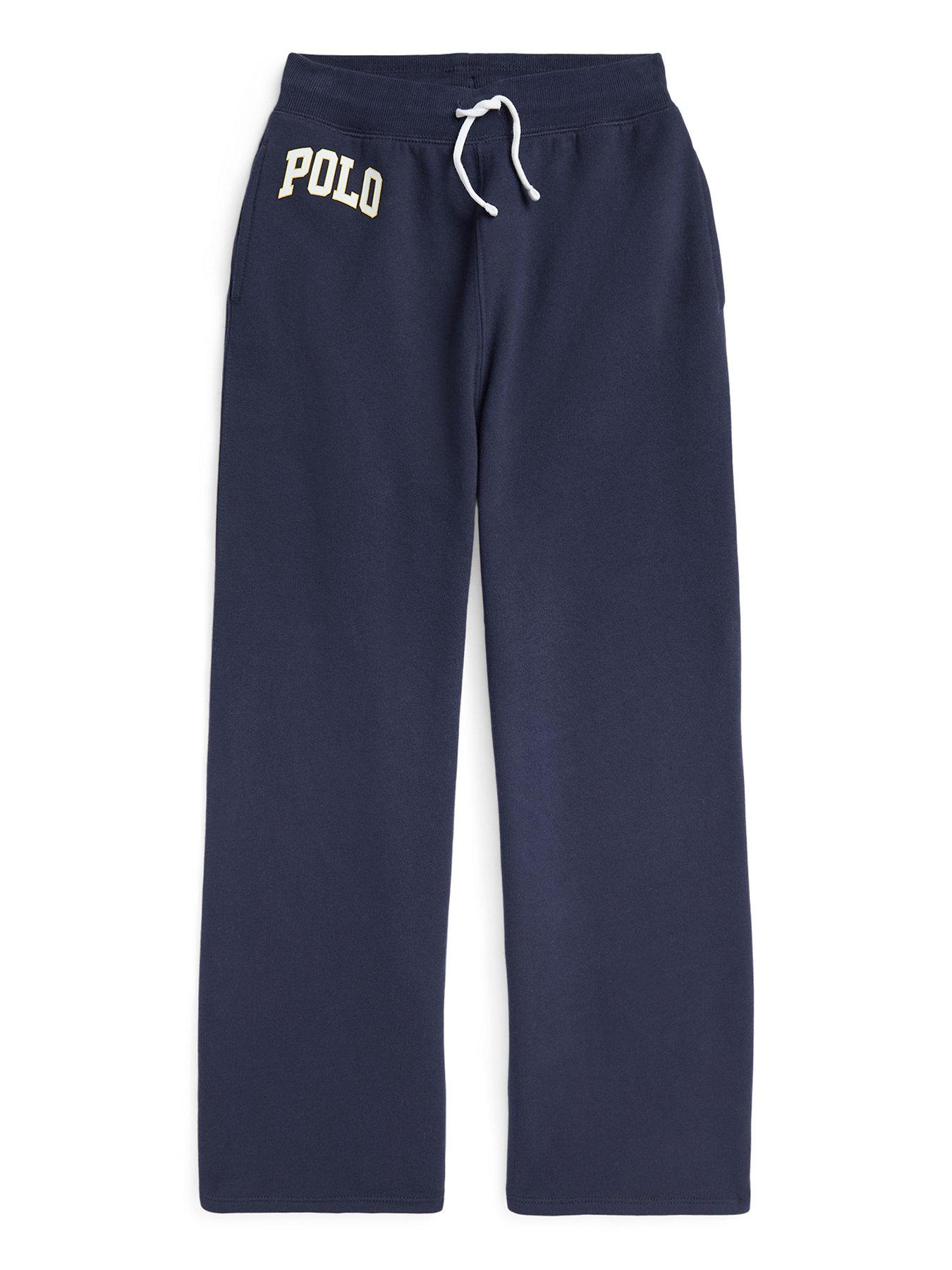 Girls Varsity Polo Wide Leg Jog Pants - French Navy