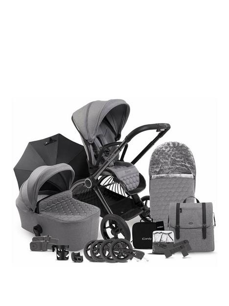 icandy-core-complete-bundle-pushchair-carrycot-footmuff-amp-accessories-nbsp--light-grey