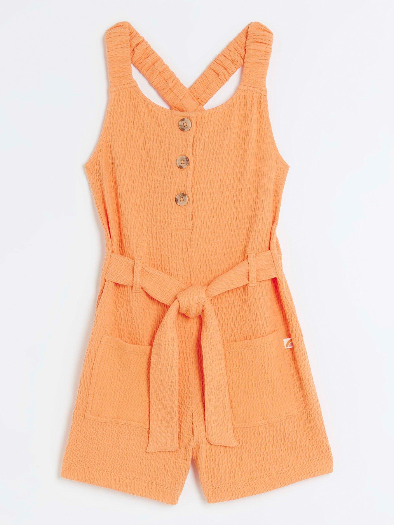 Orange playsuit cheap river island