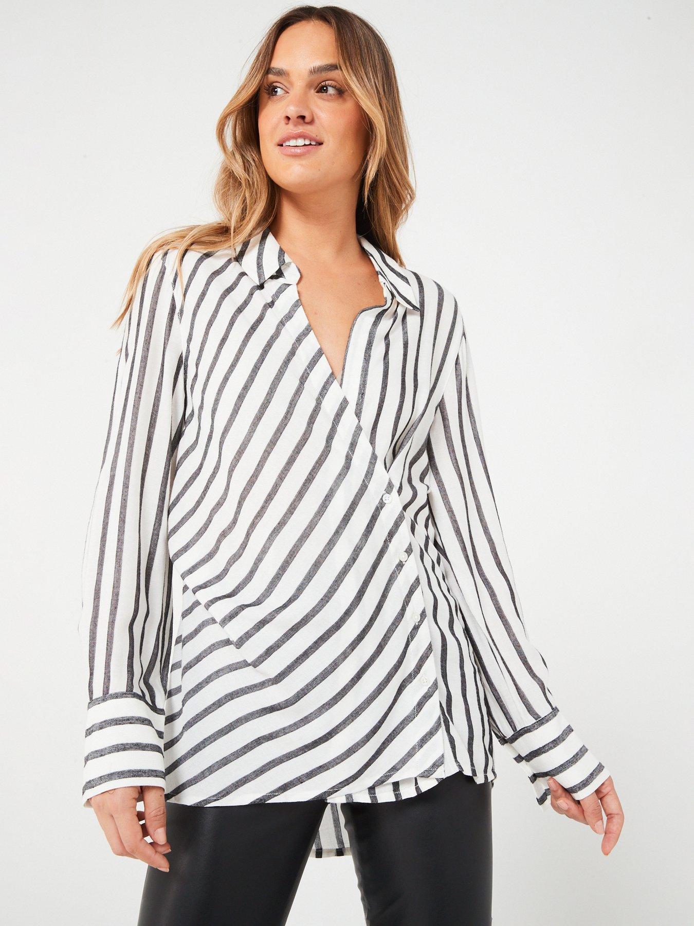 V by Very Asymmetric Stripe Shirt | very.co.uk
