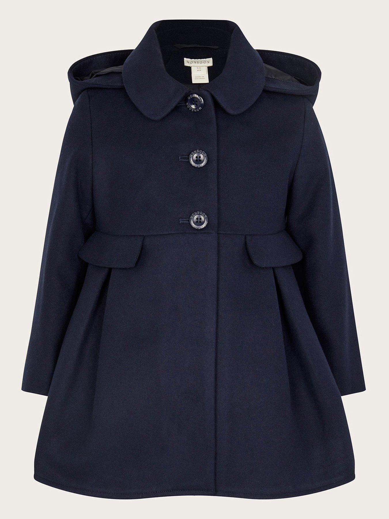 Girls cheap navy coat