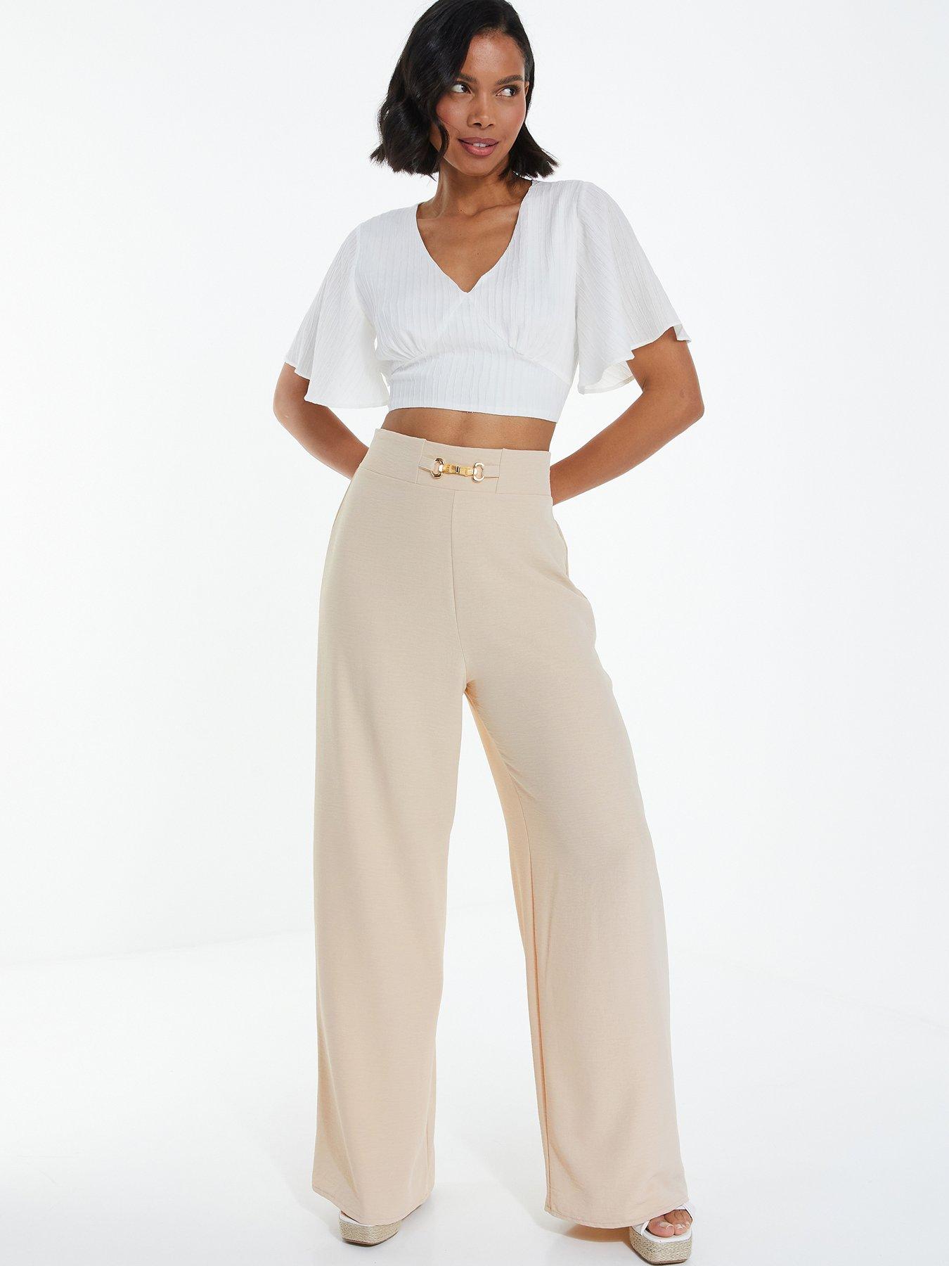 Beige clearance palazzo trousers