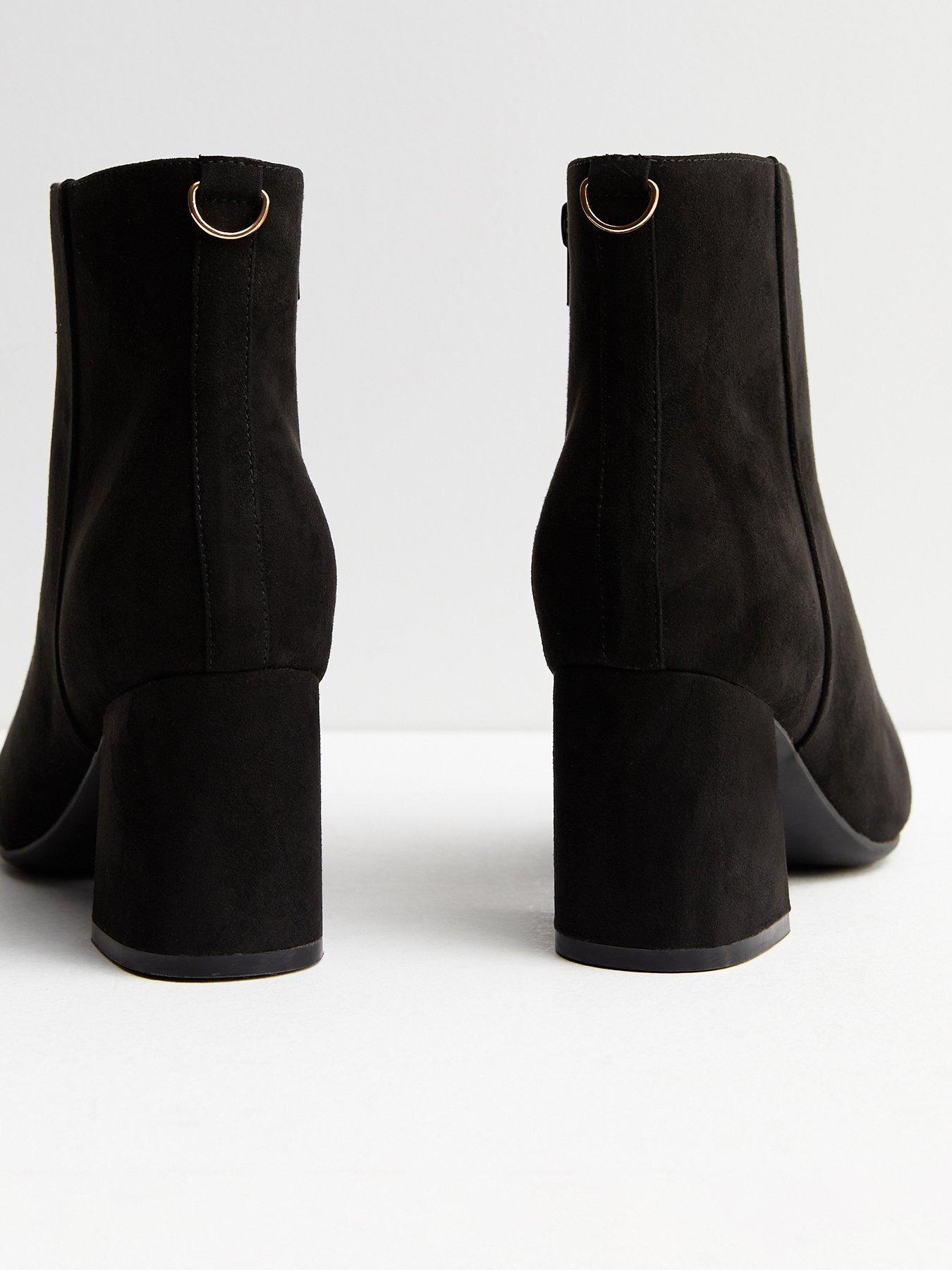 Wide fit block heel ankle online boots