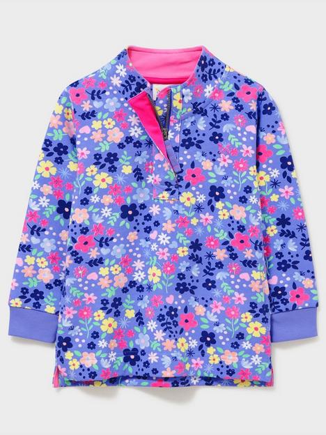 crew-clothing-girls-floral-print-half-zip-sweatshirt-blue