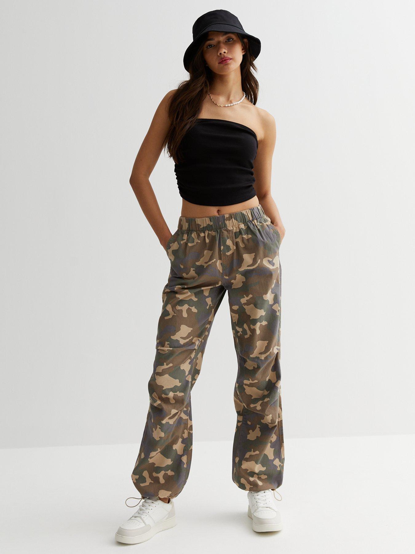 Women's Camo Shell Parachute Cargo Pants