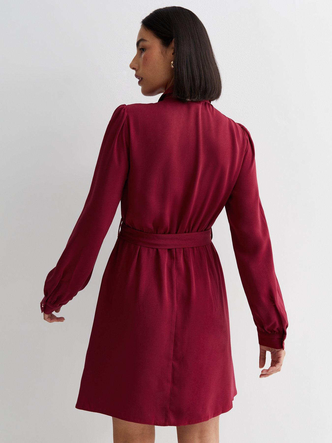 Burgundy shirt cheap dress uk