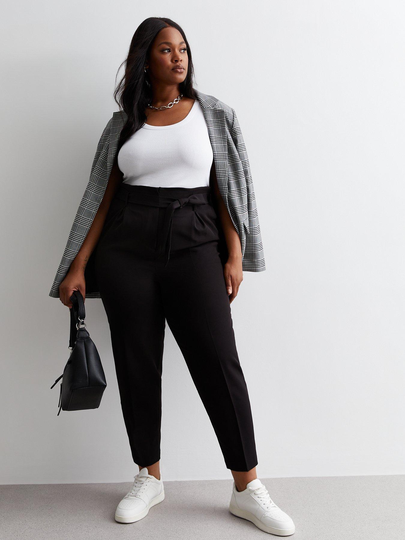 Girls Black Ribbed High Waist Flared Trousers | New Look