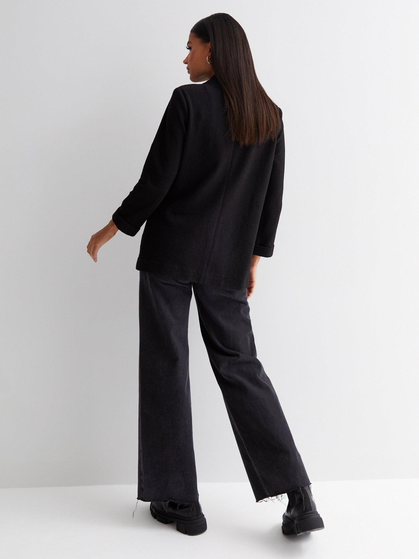 New Look Black Textured Jersey Blazer | very.co.uk