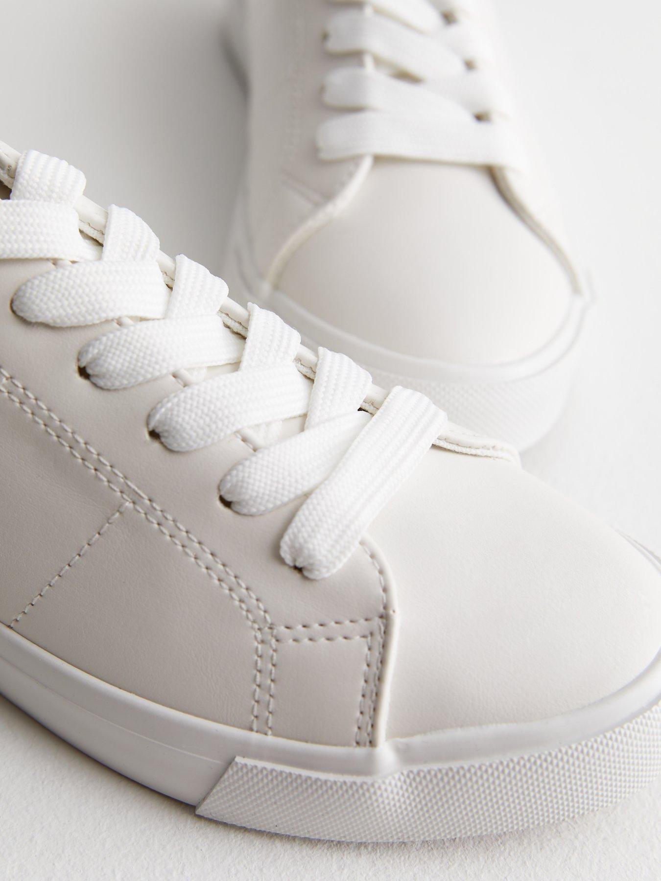 White leather lace up sneakers women's sales