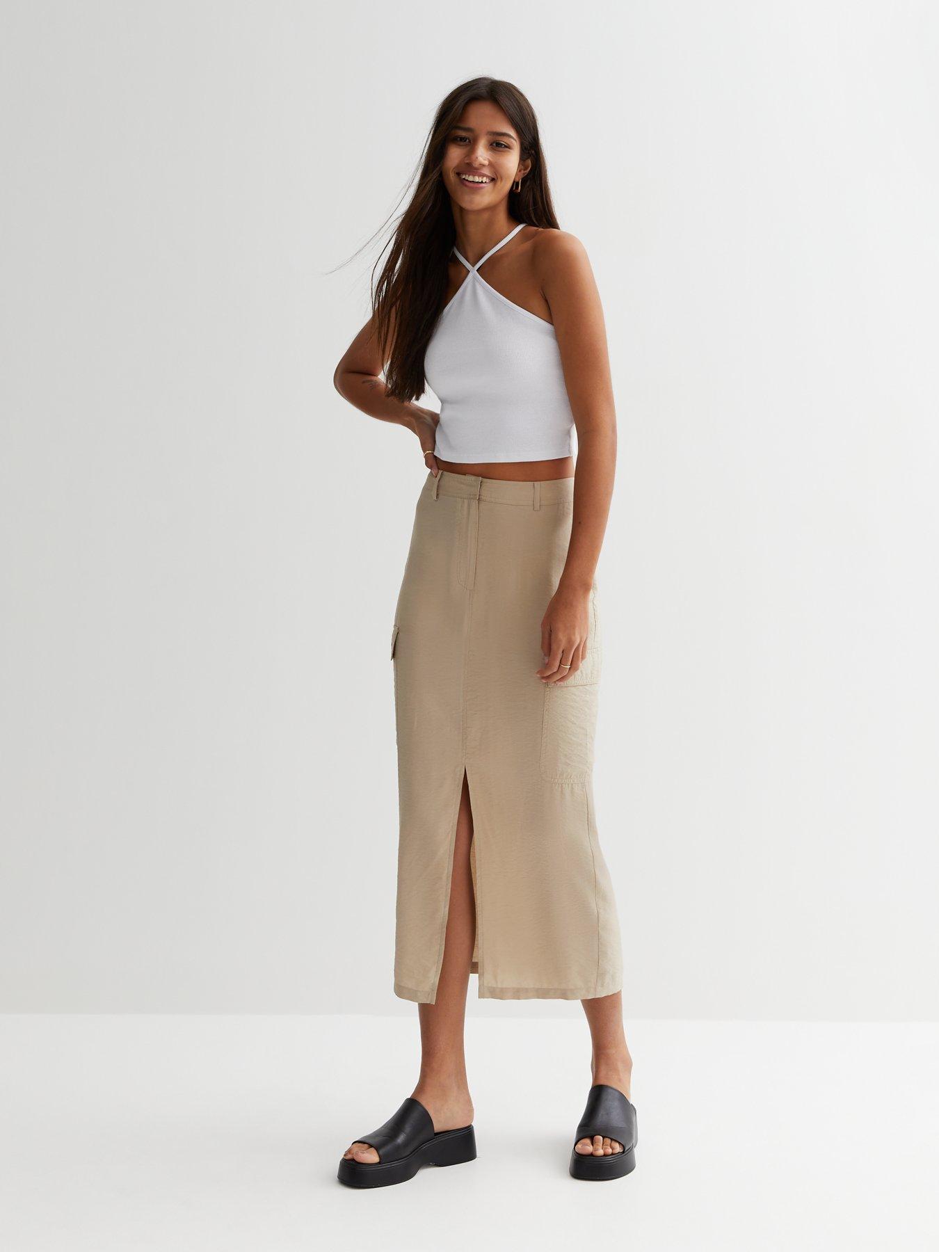 New look a line midi outlet skirt