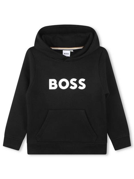 boss-boys-logo-hoodie-black