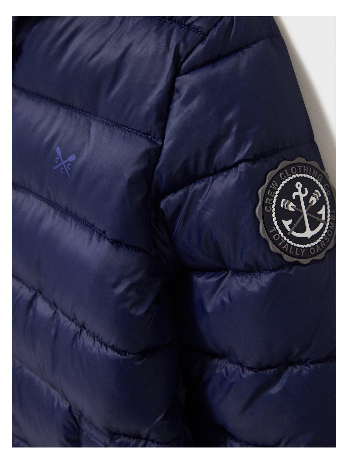 Crew Clothing Boys Lightweight Longline Padded Jacket Dark Blue Very