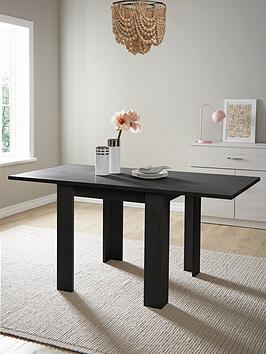 Product photograph of Everyday Panama 80 - 160 Cm Extending Dining Table - Black - Fsc Reg Certified from very.co.uk