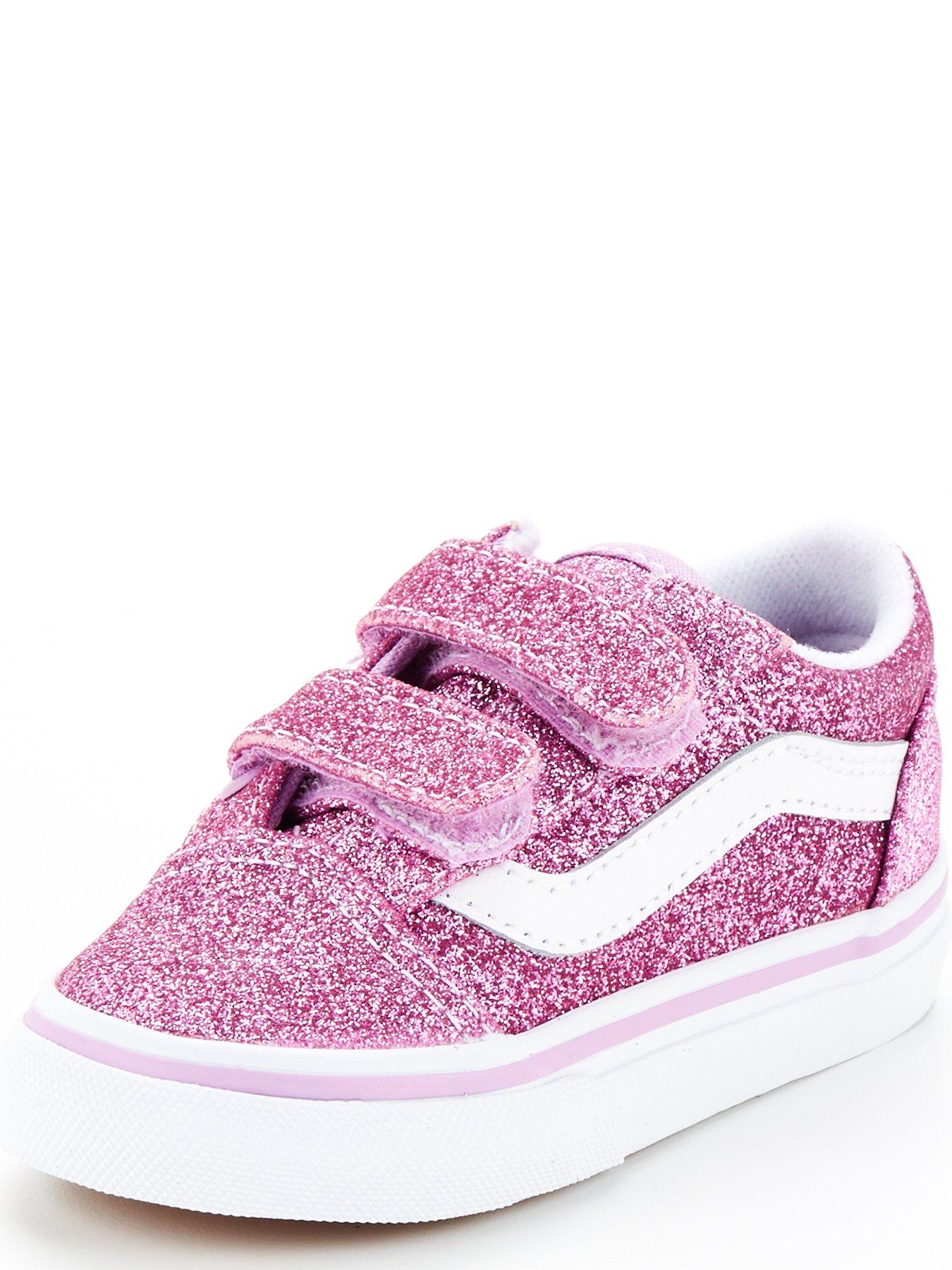 Purple glitter vans toddler hot sale