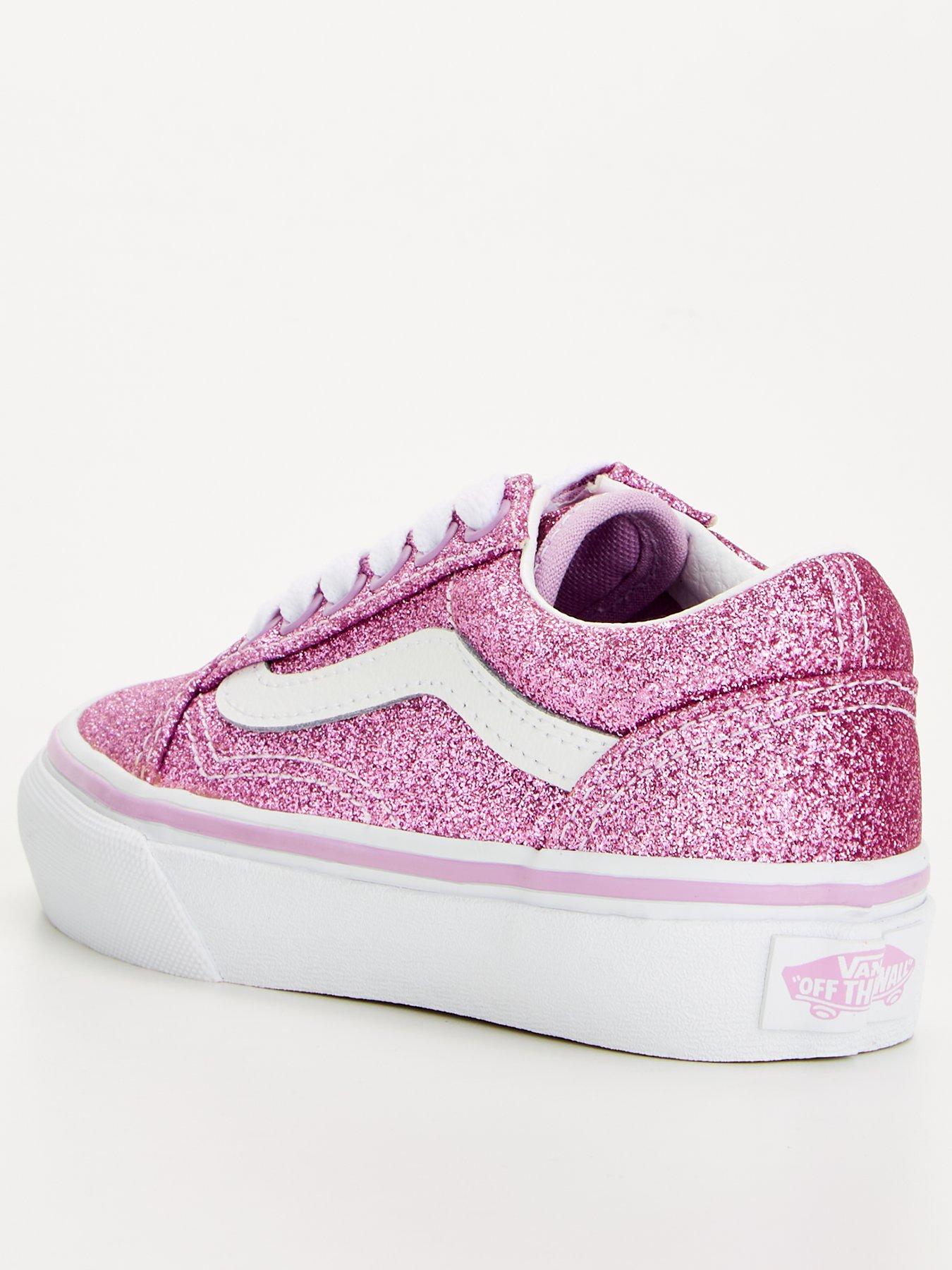 Pink glitter vans outlet uk