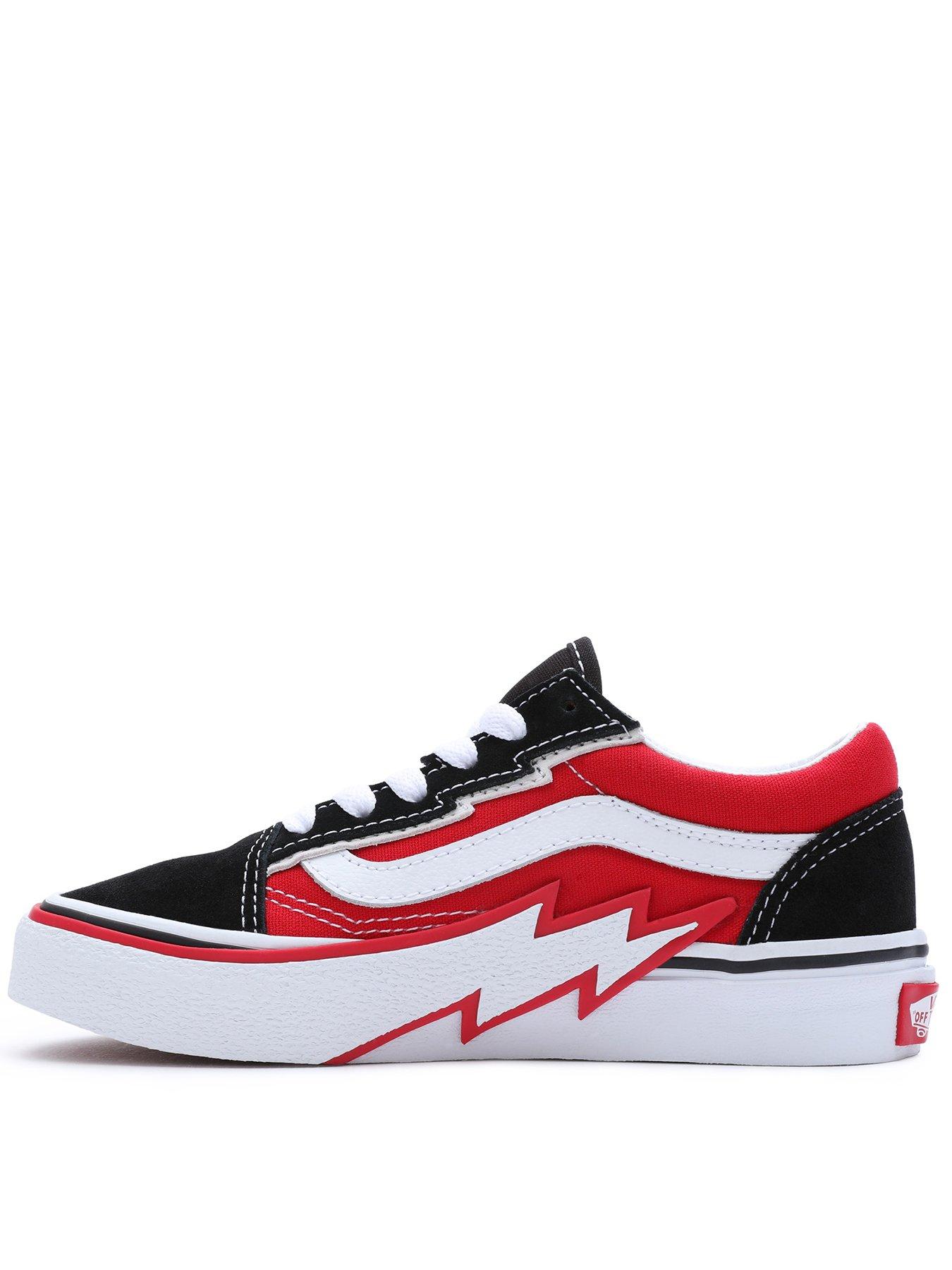 Old skool vans hot sale red and black