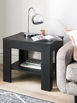 Product photograph of Everyday Panama Side Table - Black - Fsc Reg Certified from very.co.uk