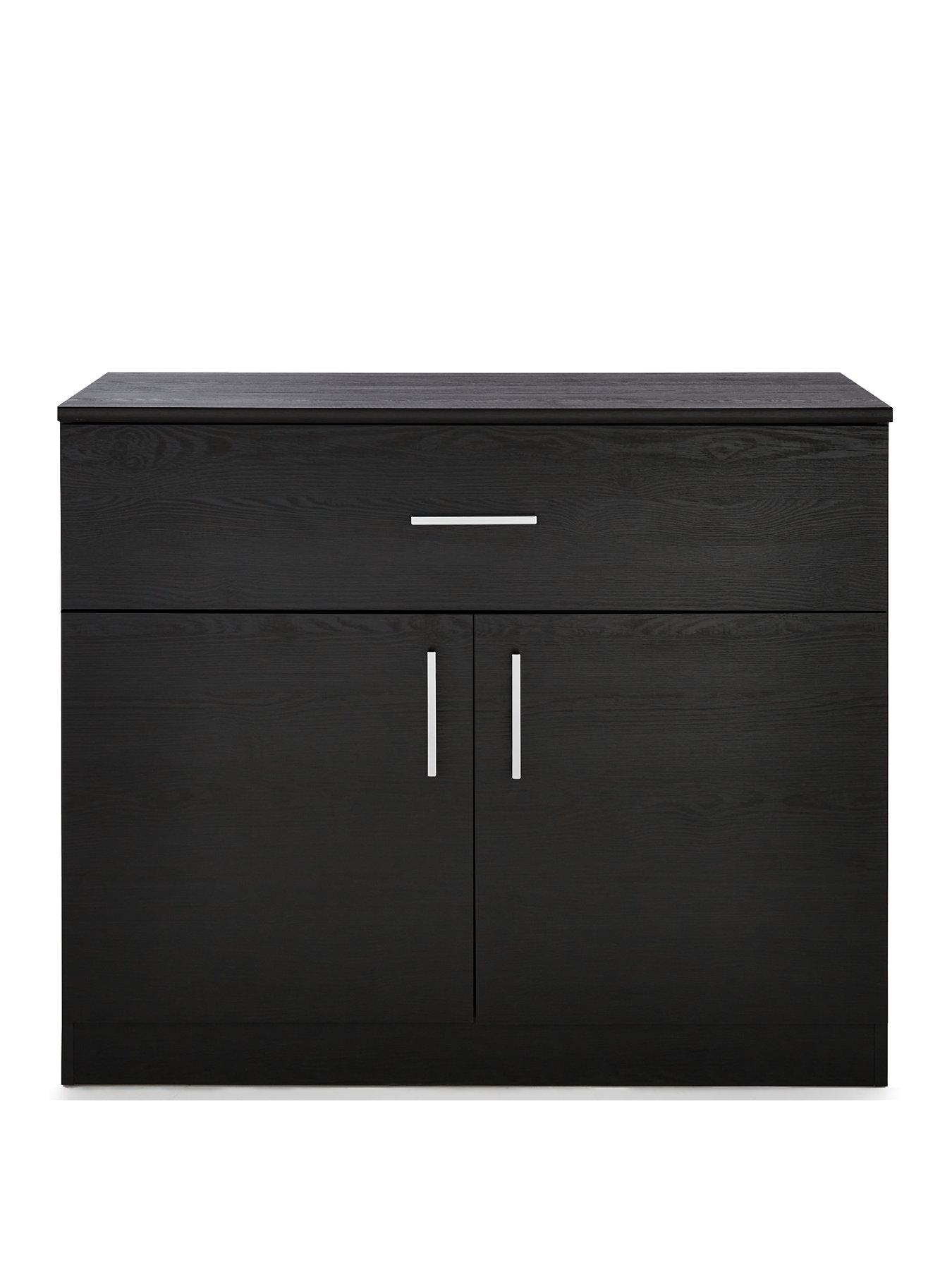 Image 2 of 7 of The Very Collection Panama 2 Door, 1 Drawer Compact&nbsp;Sideboard - Black&nbsp;- FSC&reg; Certified