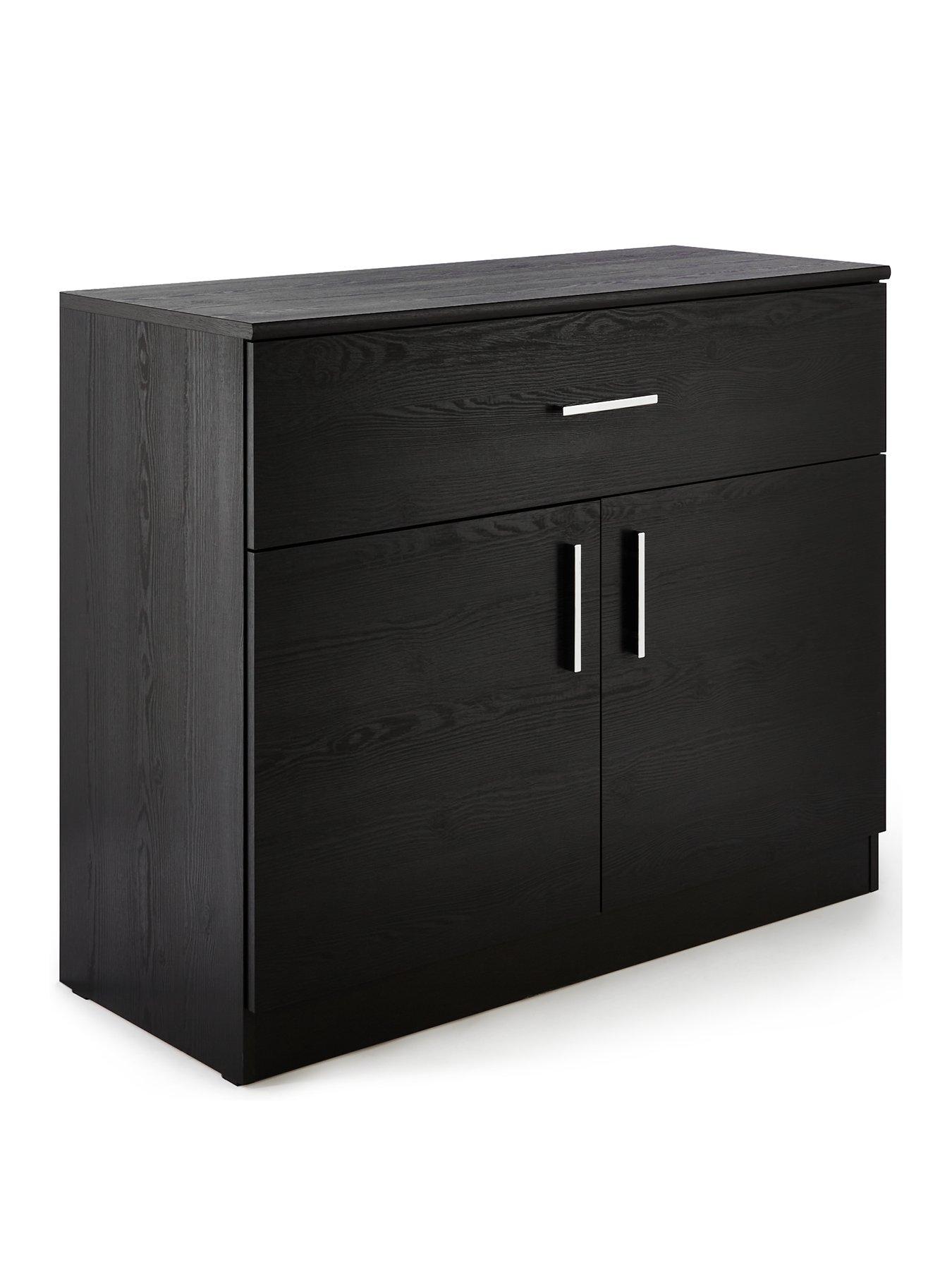 Image 3 of 7 of The Very Collection Panama 2 Door, 1 Drawer Compact&nbsp;Sideboard - Black&nbsp;- FSC&reg; Certified