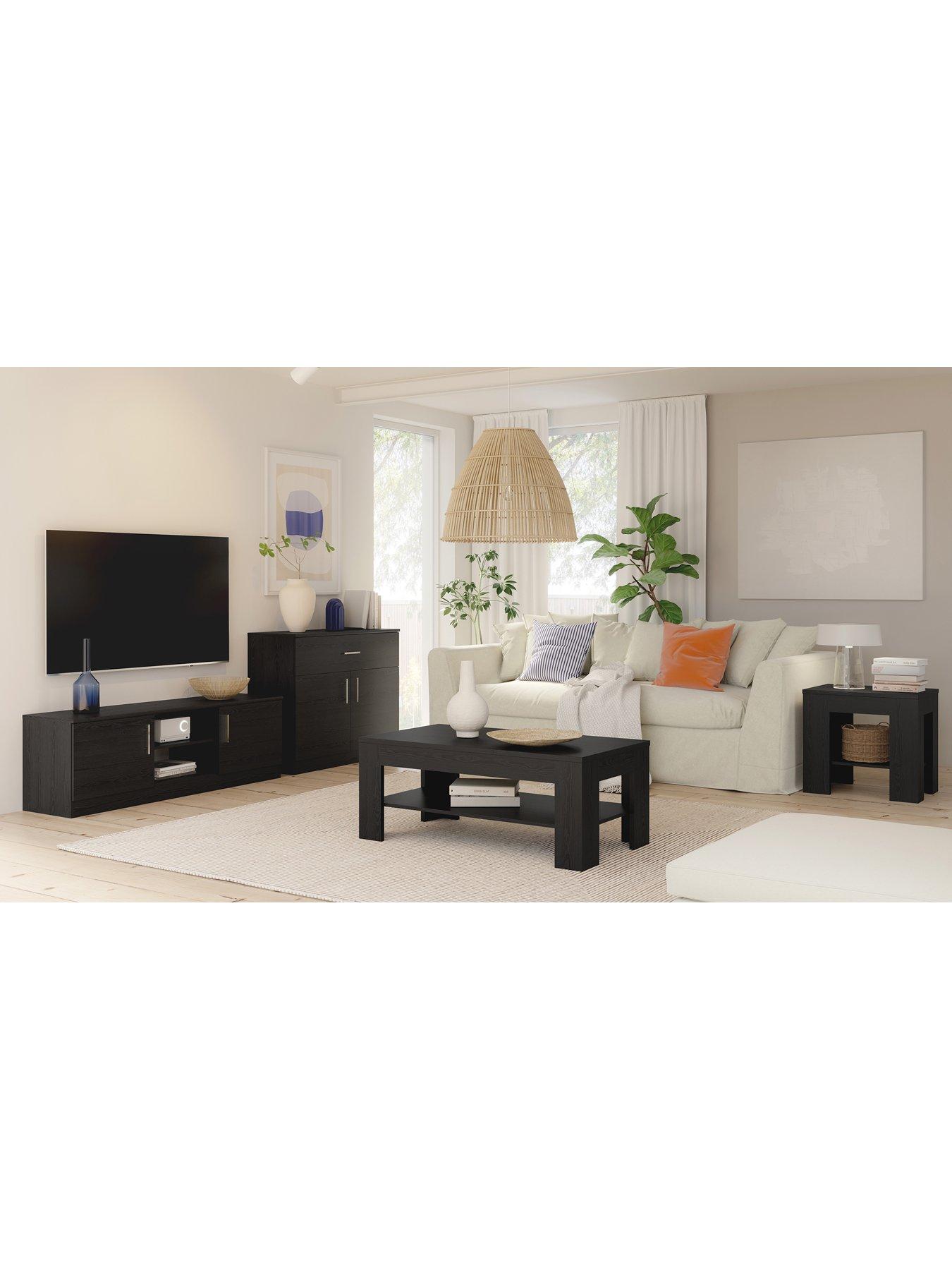 Image 6 of 7 of The Very Collection Panama 2 Door, 1 Drawer Compact&nbsp;Sideboard - Black&nbsp;- FSC&reg; Certified