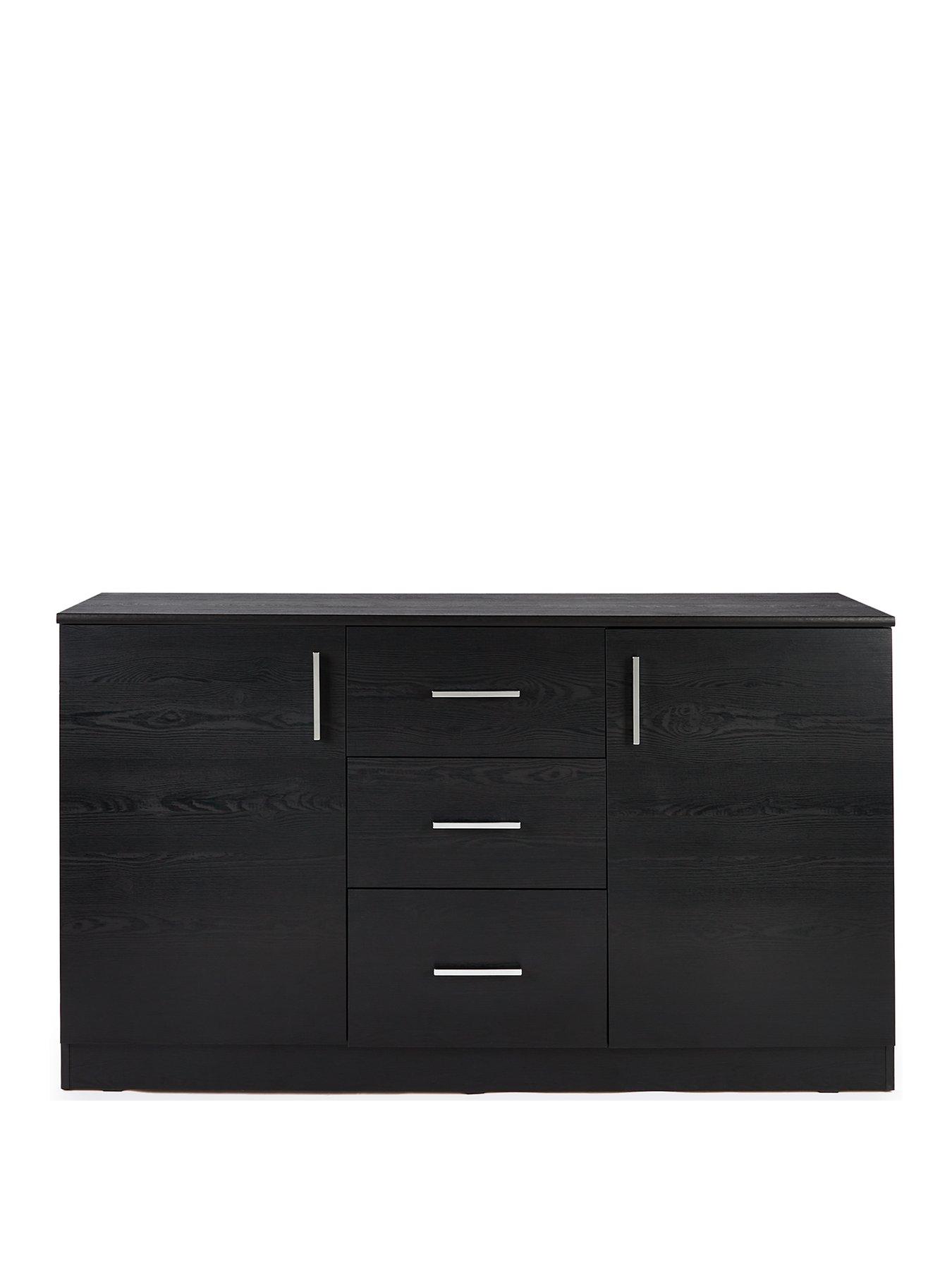 Image 2 of 7 of Very Home Panama 2 Door, 3 Drawer Sideboard - Black&nbsp;- FSC&reg; Certified