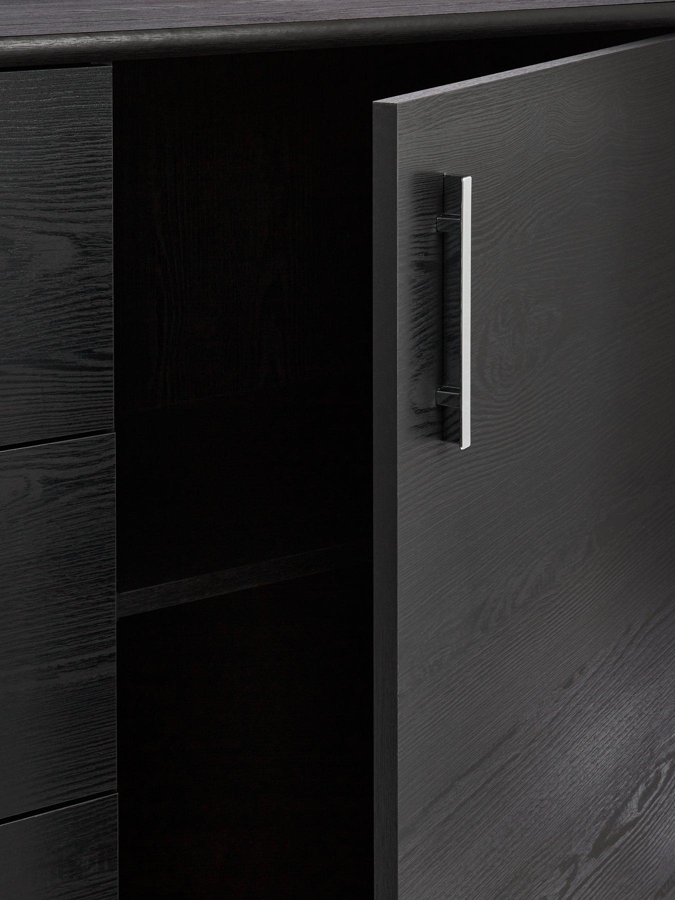 Image 5 of 7 of Very Home Panama 2 Door, 3 Drawer Sideboard - Black&nbsp;- FSC&reg; Certified